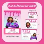 Arquivo de Corte Etiqueta Escolar a Casa Mágica da Gabby 13 Arquivo de Corte Etiqueta Escolar a Casa Mágica da Gabby