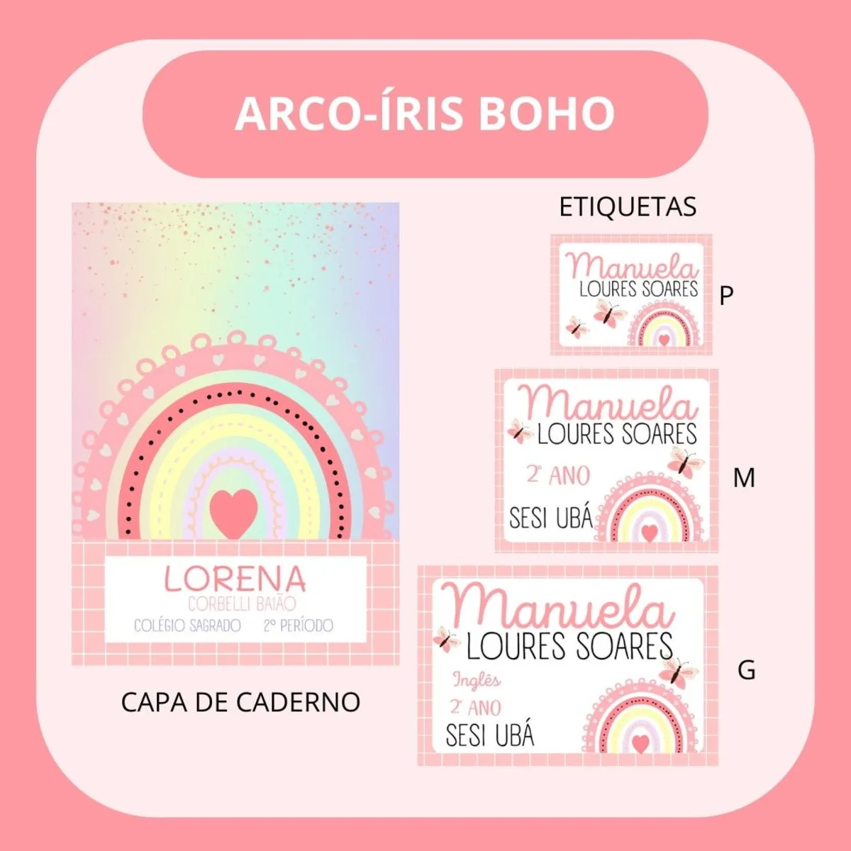 Arquivo de Corte Etiqueta Escolar Arco Iris 6 Arquivo de Corte Etiqueta Escolar Arco Iris