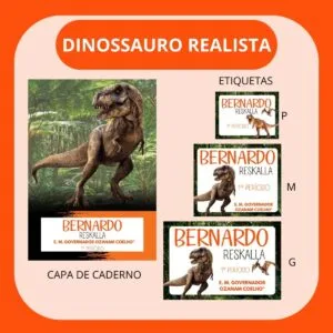 Arquivo de Corte Etiqueta Escolar Dinossauro Realista 34 Arquivo de Corte Etiqueta Escolar Dinossauro Realista