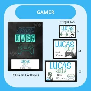 Arquivo de Corte Etiqueta Escolar Gamer