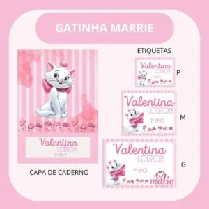 Arquivo de Corte Etiqueta Escolar Gatinha Marie 4 Arquivo de Corte Etiqueta Escolar Gatinha Marie