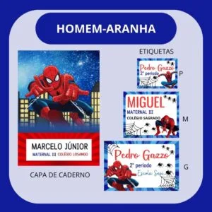 Arquivo de Corte Etiqueta Escolar Homem Aranha 25 Arquivo de Corte Etiqueta Escolar Homem Aranha