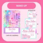 Arquivo de Corte Etiqueta Escolar Make Up 11 Arquivo de Corte Etiqueta Escolar Make Up