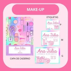 Arquivo de Corte Etiqueta Escolar Make Up 22 Arquivo de Corte Etiqueta Escolar Make Up