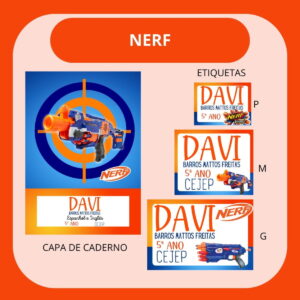 arquivo de corte etiqueta escolar nerf