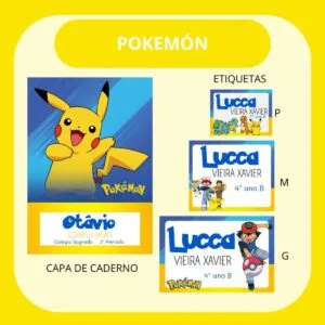 Arquivo de Corte Etiqueta Escolar Pokémon 24 Arquivo de Corte Etiqueta Escolar Pokémon
