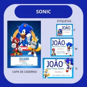 Arquivo de Corte Etiqueta Escolar Sonic 11 Arquivo de Corte Etiqueta Escolar Sonic