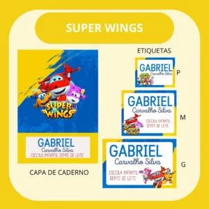 Arquivo de Corte Etiqueta Escolar Superwhings 18 Arquivo de Corte Etiqueta Escolar Superwhings