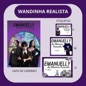 Arquivo de Corte Etiqueta Escolar Wandinha Realista 7 Arquivo de Corte Etiqueta Escolar Wandinha Realista