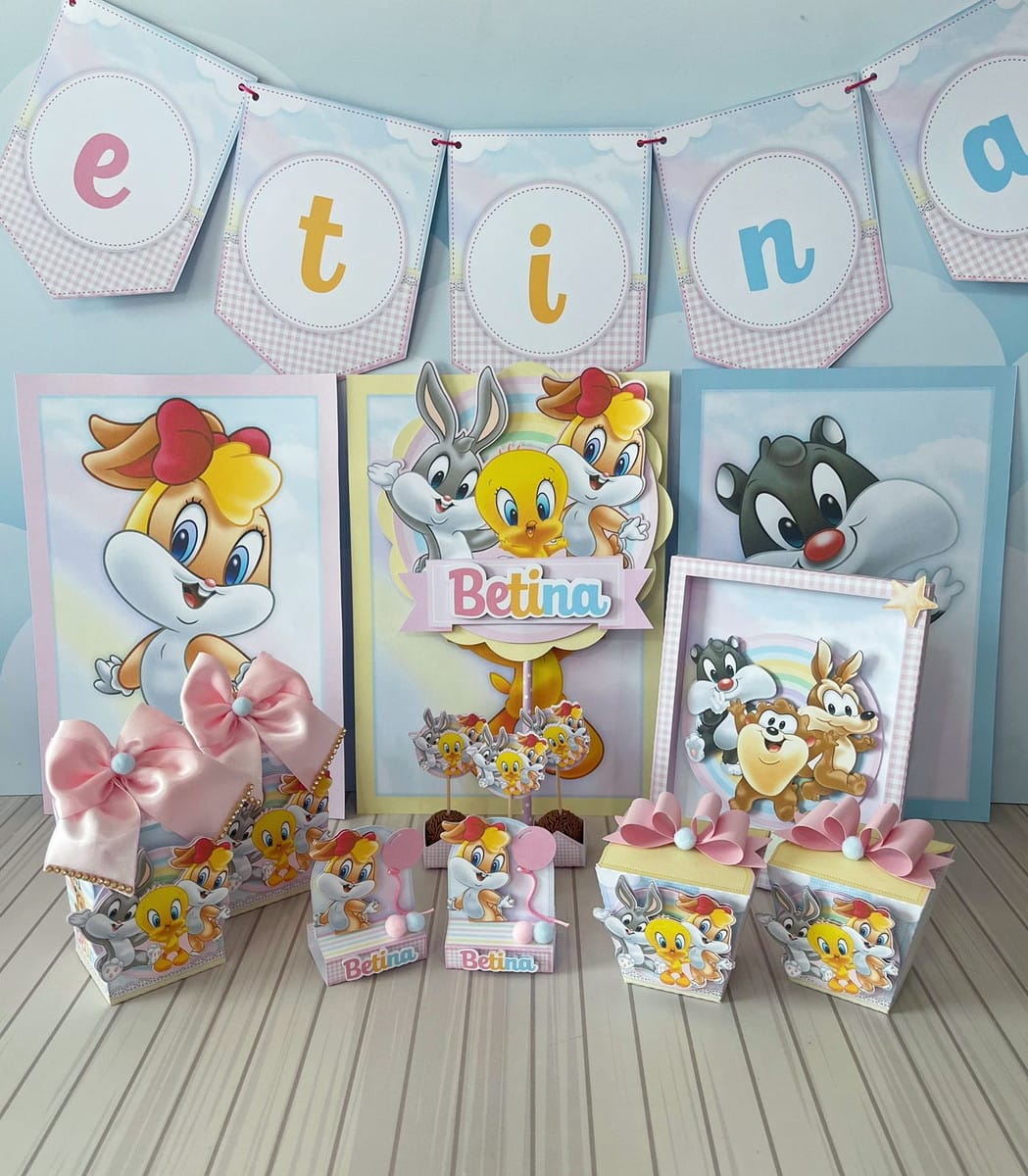 Arquivo de Corte Festa Looney Tunes Rosa em Studio e PDF 1 Arquivo de Corte Festa Looney Tunes Rosa em Studio e PDF
