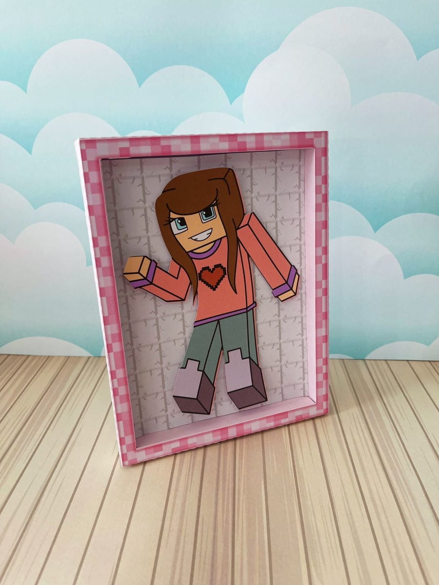 Arquivo de corte Minecraft menina em Studio e PDF 3 Arquivo de corte Minecraft menina em Studio e PDF - Imagem 3