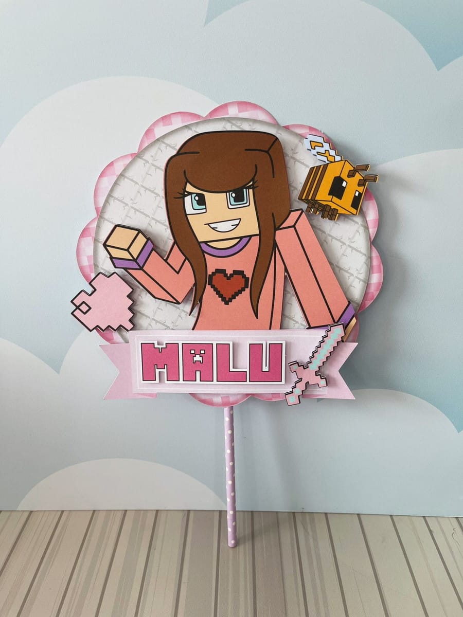 Arquivo de corte Minecraft menina em Studio e PDF 4 Arquivo de corte Minecraft menina em Studio e PDF - Imagem 4