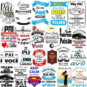 Arquivo Dia dos Pais Frases Lettering Vetor Corel Draw
