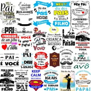 Arquivo Dia dos Pais Frases Lettering Vetor Corel Draw