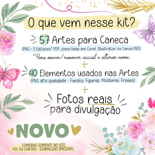 Arquivo Digital Alfabeto Floral Especial Dia das Mães Frases