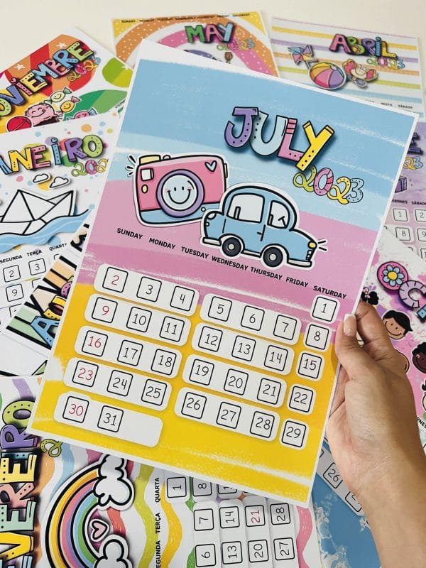 Arquivo Digital Calendário Pedagógico 2023 Infantil Fofo