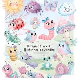 Arquivo Digital de Bichinhos em Aquarela para Decoração