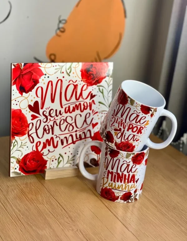Arquivo Digital de Estampas Florais para Canecas Dia das Mães