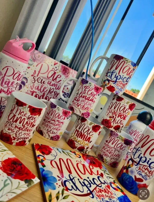 Arquivo Digital de Estampas Florais para Canecas Dia das Mães