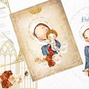 Arquivo Digital Mãe Rainha Santinhos Católicos Personalizado
