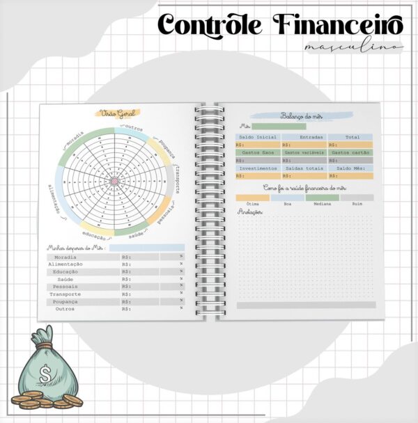 Arquivo Digital Planner Financeiro Masculino