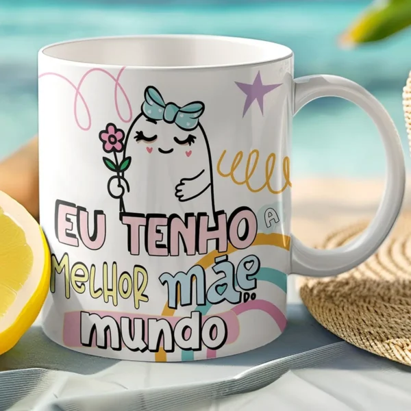 Arquivo Editável Caneca Dia das Mães Flork PNG