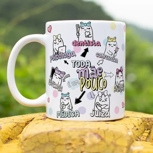 Arquivo Editável Caneca Dia das Mães Flork PNG