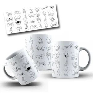 Arquivo Editável de Caneca Romântica Dia dos Namorados