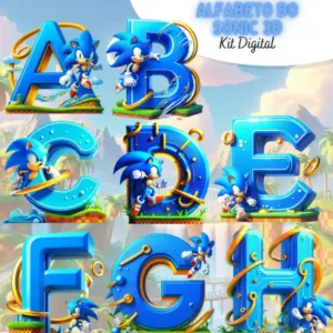 Arquivo Png Alfabeto Sonic 3d Para Personalizados Digitais