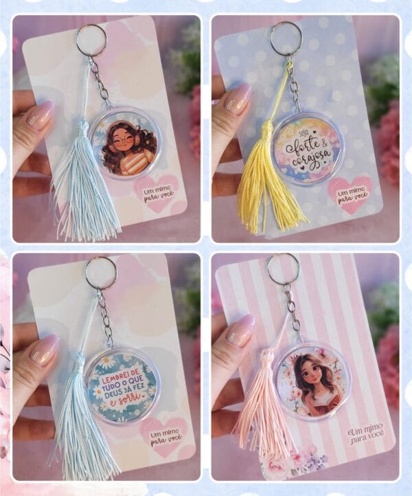 Arquivos de Corte Mimos Forte e Corajosa Tags Cards Chaveiro