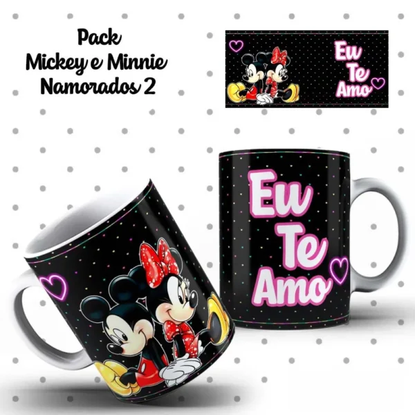Arquivos Editáveis para Caneca - Mickey & Minnie Românticos