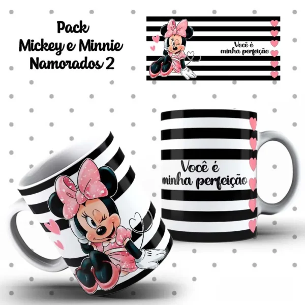 Arquivos Editáveis para Caneca - Mickey & Minnie Românticos