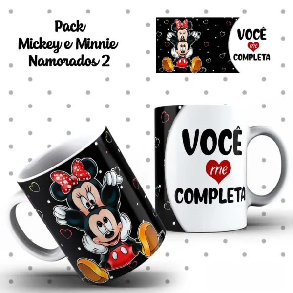 Arquivos Editáveis para Caneca - Mickey & Minnie Românticos