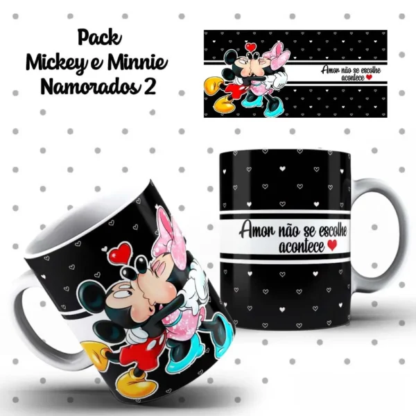 Arquivos Editáveis para Caneca - Mickey & Minnie Românticos