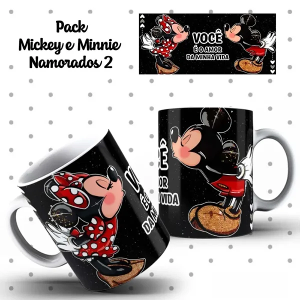 Arquivos Editáveis para Caneca - Mickey & Minnie Românticos