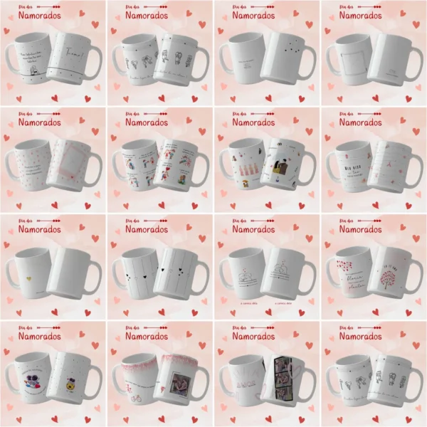 Arquivos Editáveis para Canecas: Amor e Carinho