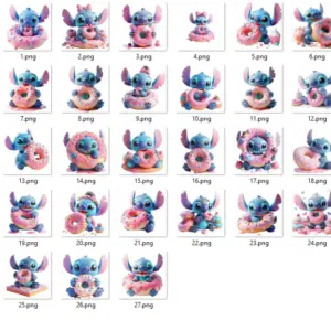 Arquivos Em Png Stitch Comendo Donuts Para Customizacao