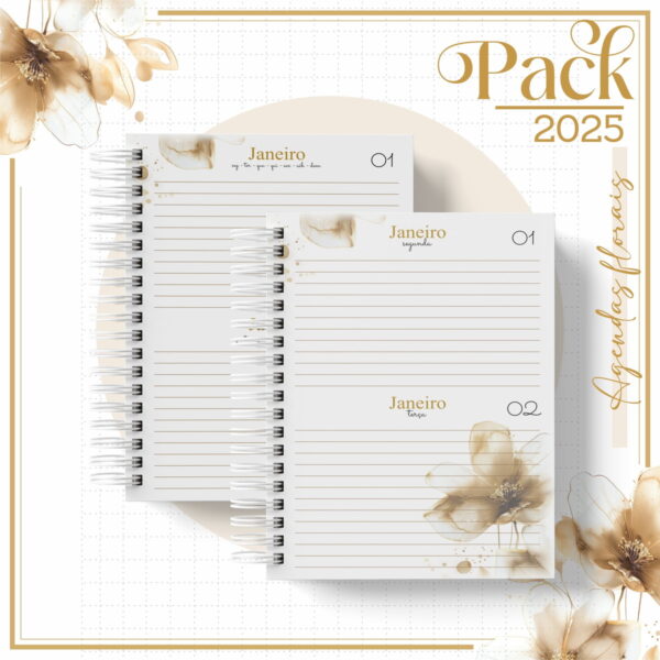 Arquivos Encadernação Caderno Floral Gold