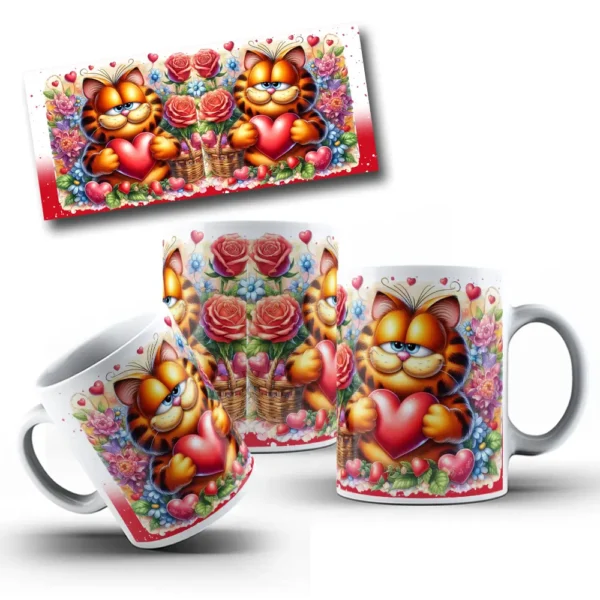 Arquivos JPG para Canecas Dia dos Namorados Estilo Garfield