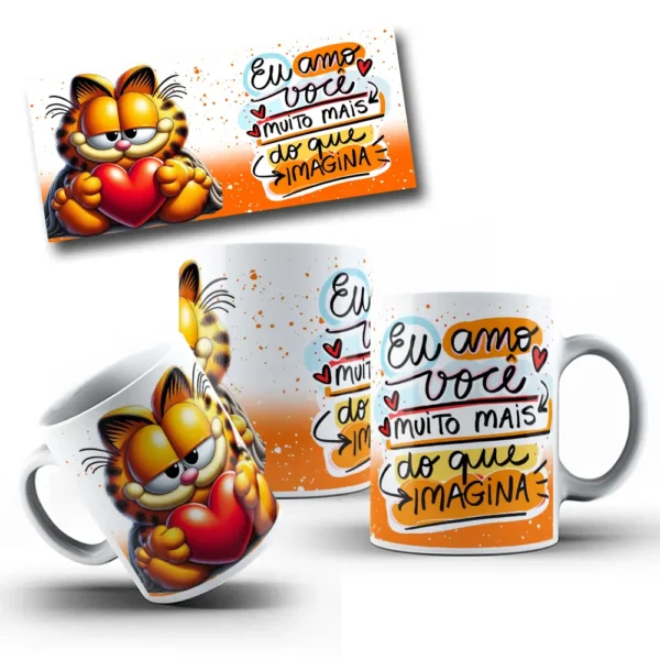 Arquivos JPG para Canecas Dia dos Namorados Estilo Garfield