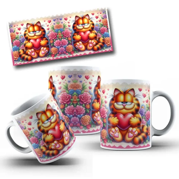 Arquivos JPG para Canecas Dia dos Namorados Estilo Garfield
