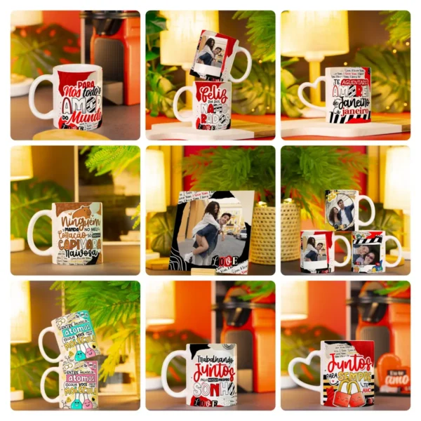 Arquivos JPG para Sublimação de Canecas - Love Edition