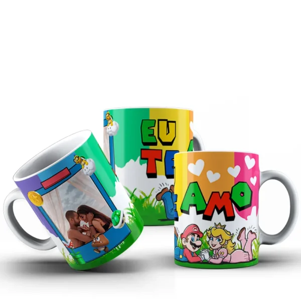 Arquivos para Sublimação de Canecas - Super Mario Namorados