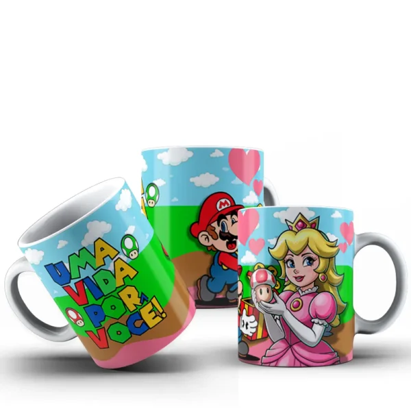 Arquivos para Sublimação de Canecas - Super Mario Namorados