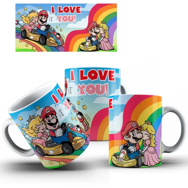 Arquivos para Sublimação de Canecas - Super Mario Namorados