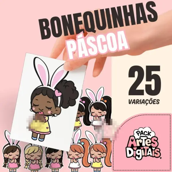Arquivos Png Bonequinhas Pascoa Para Personalizacao De Produtos