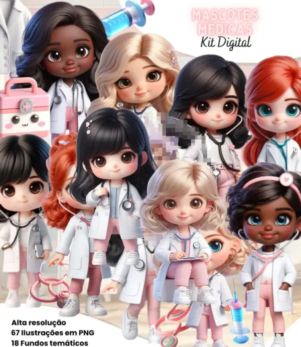 Arquivos Png De Mascotes Medicas Para Personalizacao