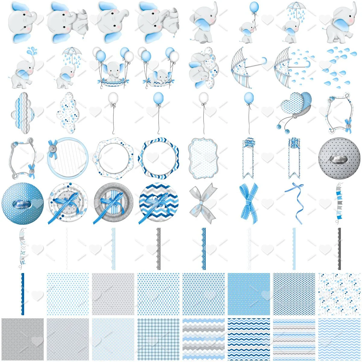 Arquivos Png Elefante Azul Bebê Scrapbook Cliparts Figuras 2 Arquivos Png Elefante Azul Bebê Scrapbook Cliparts Figuras