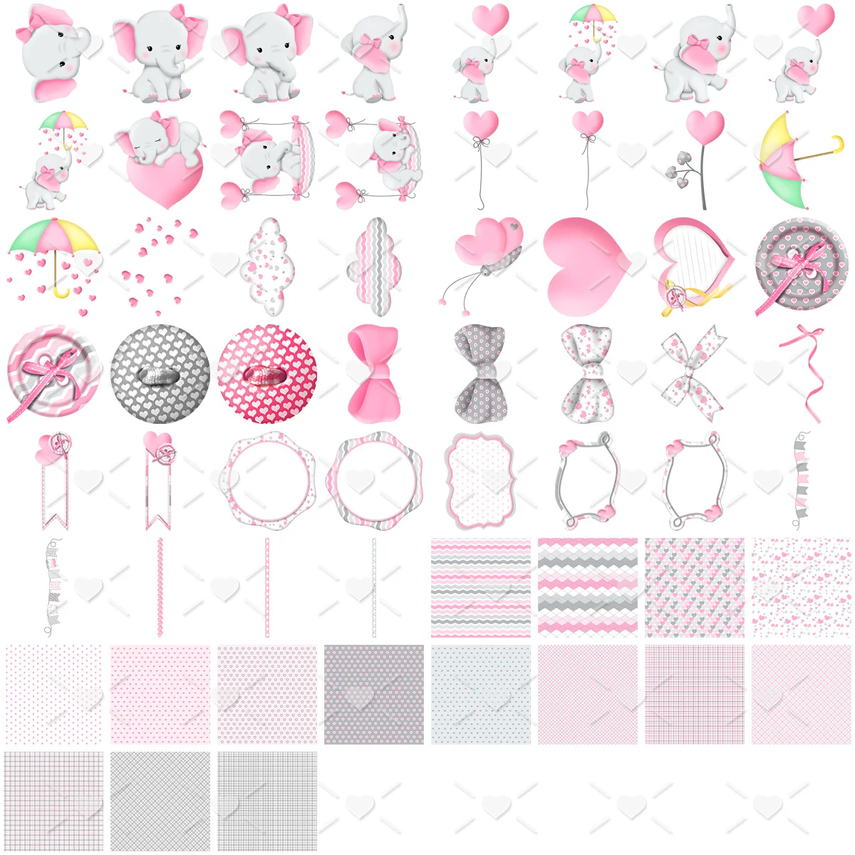 Arquivos Png Elefante Rosa Bebê Scrapbook Cliparts Figuras 2 Arquivos Png Elefante Rosa Bebê Scrapbook Cliparts Figuras