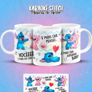 Arquivos PNG para Sublimação de Caneca - Stitch Karaoke